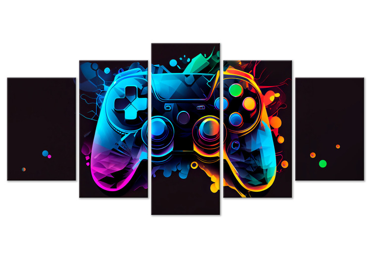 Canvas Art Print Colorful Controller - A Multi-Colored Gaming Design for the Gamer’s Room 151838