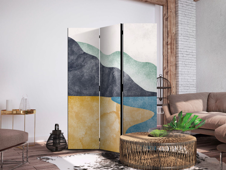 Room Separator Minimalist Beach - Subtle View of the Sea and Rocks [Room Dividers] 159538 additionalImage 2