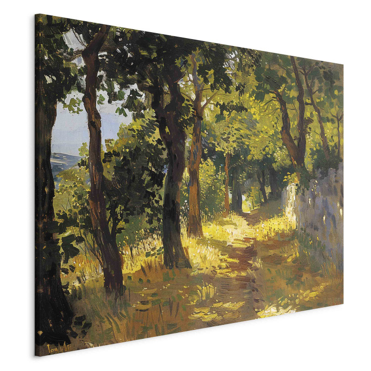 Canvas Green Forest - Sun Rays Illuminating a Painterly Landscape 159938 additionalImage 2