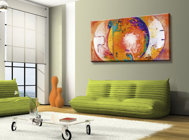 Canvas Print Orange Dream (1-piece) - abstraction with colorful fantasy 46538 additionalImage 2