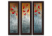 Canvas Windows with Poppies (3-piece) - Flowers on a background in natural colours 48538