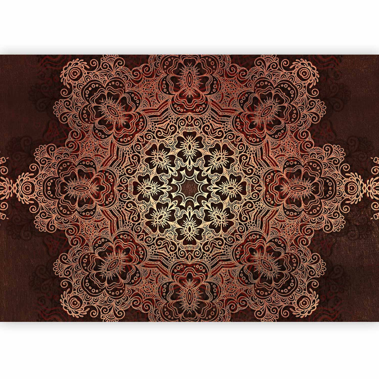 Wall Mural Mandala - contrasting oriental motif in a bright pattern on a red background 93138 additionalImage 5