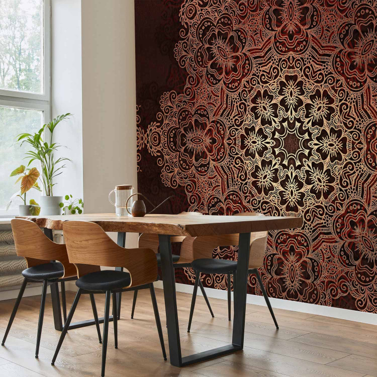 Wall Mural Mandala - contrasting oriental motif in a bright pattern on a red background 93138 additionalImage 4
