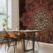 Wall Mural Mandala - contrasting oriental motif in a bright pattern on a red background 93138 additionalThumb 4