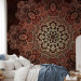 Wall Mural Mandala - contrasting oriental motif in a bright pattern on a red background 93138 additionalThumb 2