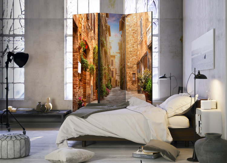 Room Divider Screen Colorful Alley in Tuscany - brick architecture of an Italian town 95238 additionalImage 2