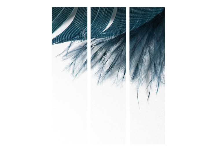 Room Separator Navy Feather - romantic blue feather on light-white background 97438 additionalImage 3