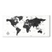 Canvas Print Black and White Map (1-part) Narrow - Black World Map with Labels 108448