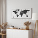 Canvas Print Black and White Map (1-part) Narrow - Black World Map with Labels 108448 additionalThumb 4