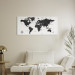 Canvas Print Black and White Map (1-part) Narrow - Black World Map with Labels 108448 additionalThumb 3