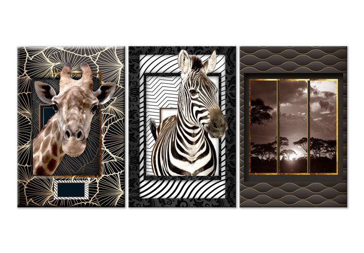 Canvas Print African Triptych (3 Parts) 114248