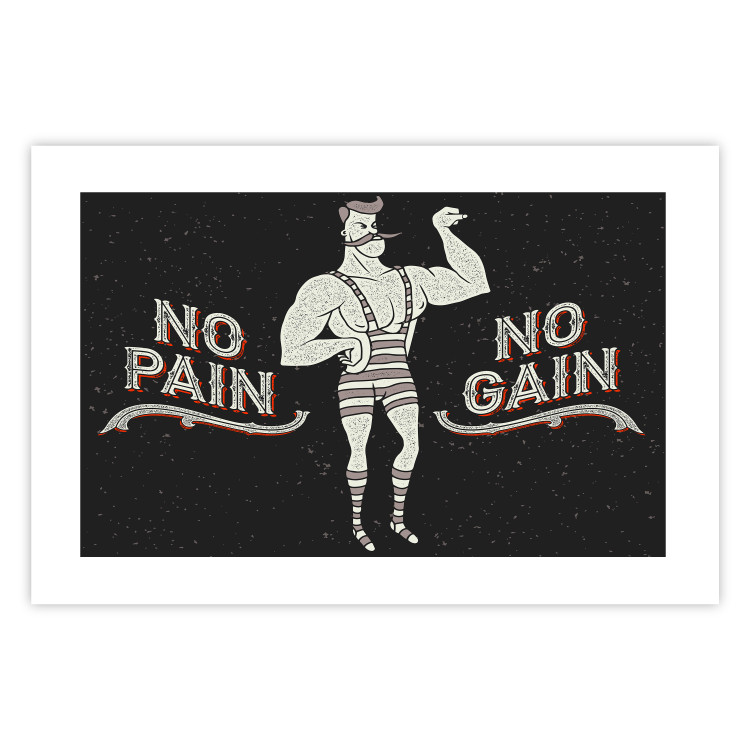 Poster No pain no gain - motivational background with a man and English texts 115048 additionalImage 19