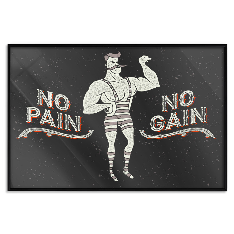 Poster No pain no gain - motivational background with a man and English texts 115048 additionalImage 24