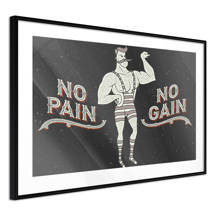 Poster No pain no gain - motivational background with a man and English texts 115048 additionalImage 13