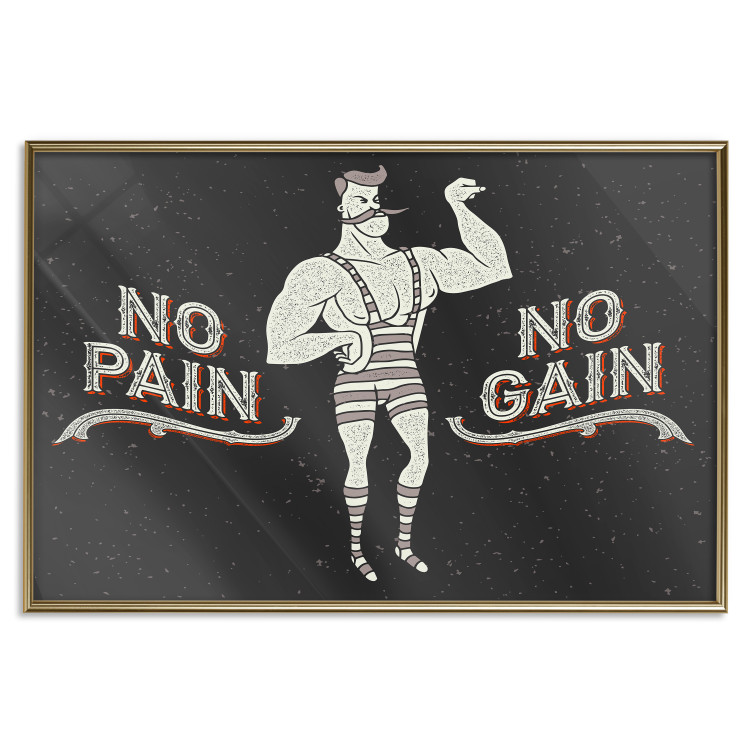 Poster No pain no gain - motivational background with a man and English texts 115048 additionalImage 20