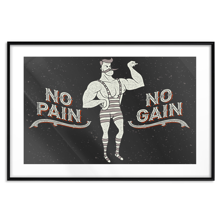 Poster No pain no gain - motivational background with a man and English texts 115048 additionalImage 15