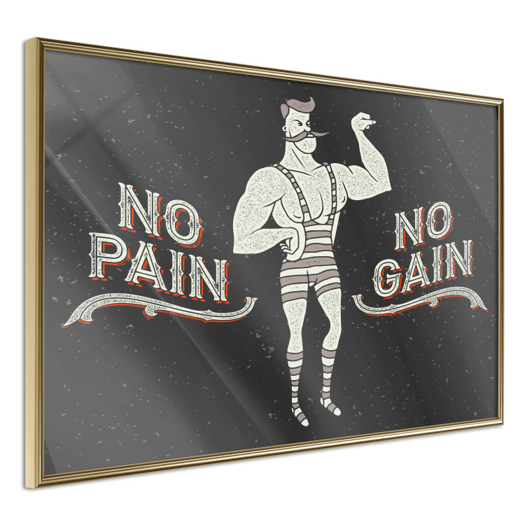 Poster No pain no gain - motivational background with a man and English texts 115048 additionalImage 12