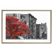 Wall Poster Autumn in New York - black and white urban landscape with a red tree 117148 additionalThumb 14