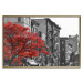 Wall Poster Autumn in New York - black and white urban landscape with a red tree 117148 additionalThumb 20