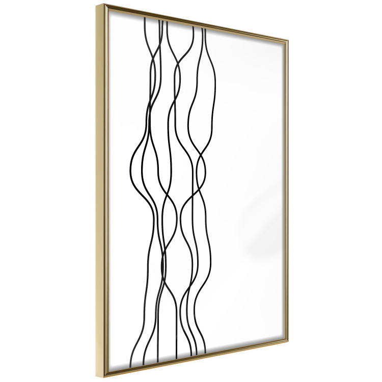Wall Poster Hanging Ropes - minimalist black and white abstraction in wavy lines 117348 additionalImage 12