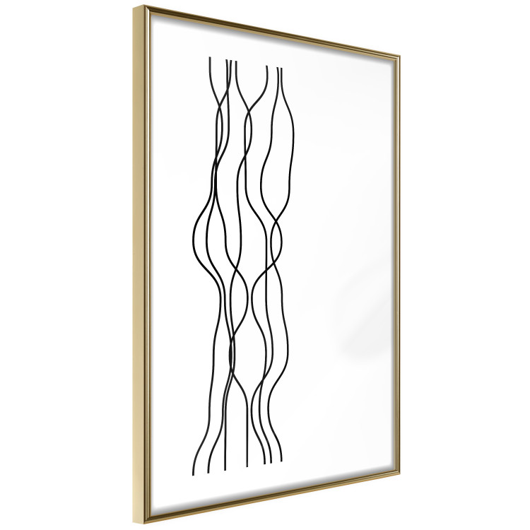 Wall Poster Hanging Ropes - minimalist black and white abstraction in wavy lines 117348 additionalImage 8