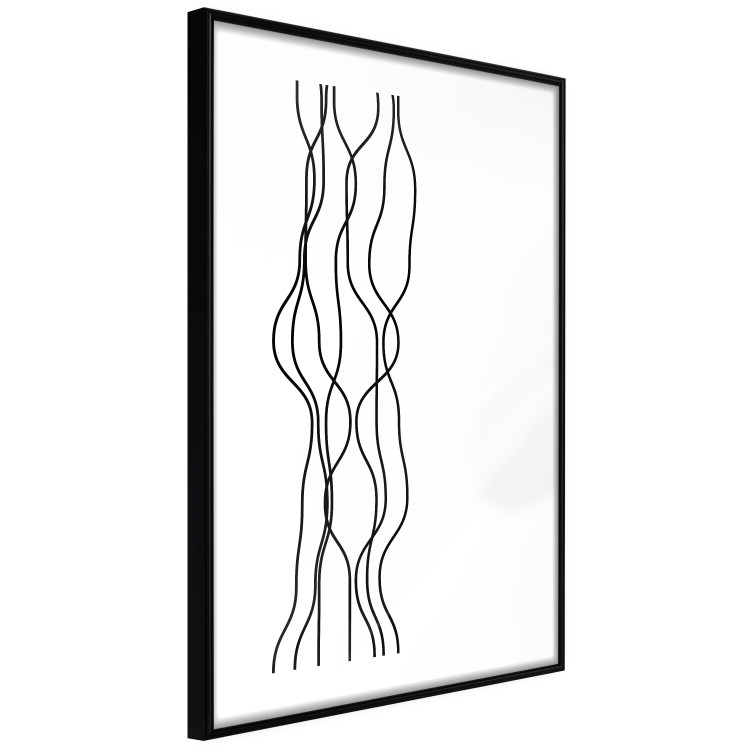 Wall Poster Hanging Ropes - minimalist black and white abstraction in wavy lines 117348 additionalImage 11