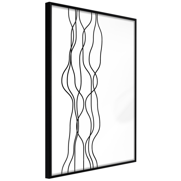 Wall Poster Hanging Ropes - minimalist black and white abstraction in wavy lines 117348 additionalImage 10