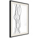 Wall Poster Hanging Ropes - minimalist black and white abstraction in wavy lines 117348 additionalThumb 3