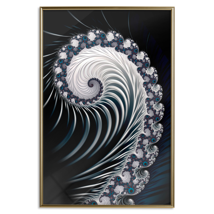 Poster Virus - abstract wave pattern with lashes creating a vortex on a black background 122748 additionalImage 20