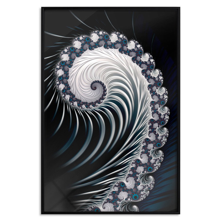 Poster Virus - abstract wave pattern with lashes creating a vortex on a black background 122748 additionalImage 24
