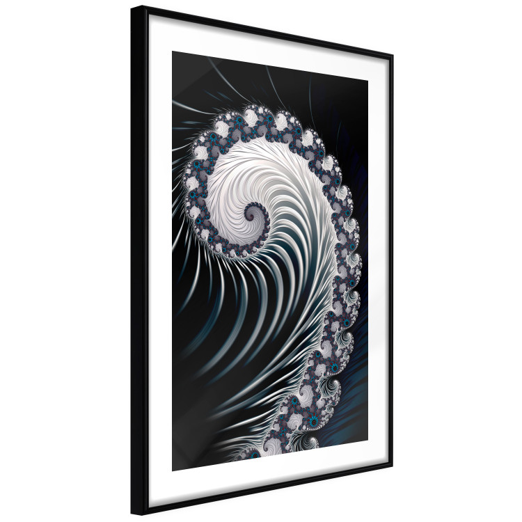 Poster Virus - abstract wave pattern with lashes creating a vortex on a black background 122748 additionalImage 13