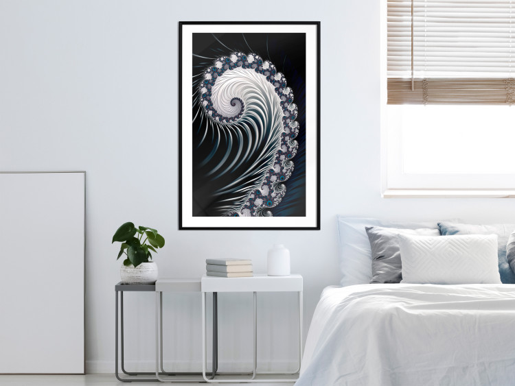 Poster Virus - abstract wave pattern with lashes creating a vortex on a black background 122748 additionalImage 6