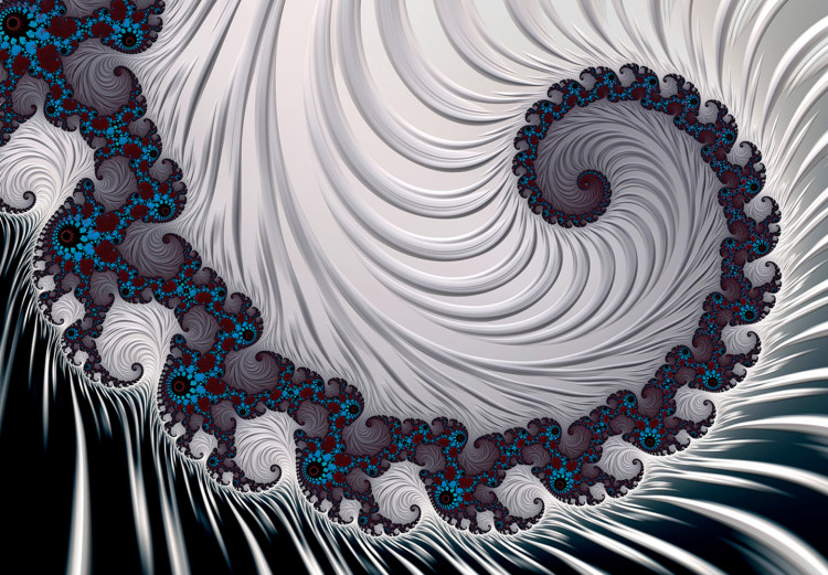 Poster Virus - abstract wave pattern with lashes creating a vortex on a black background 122748 additionalImage 10