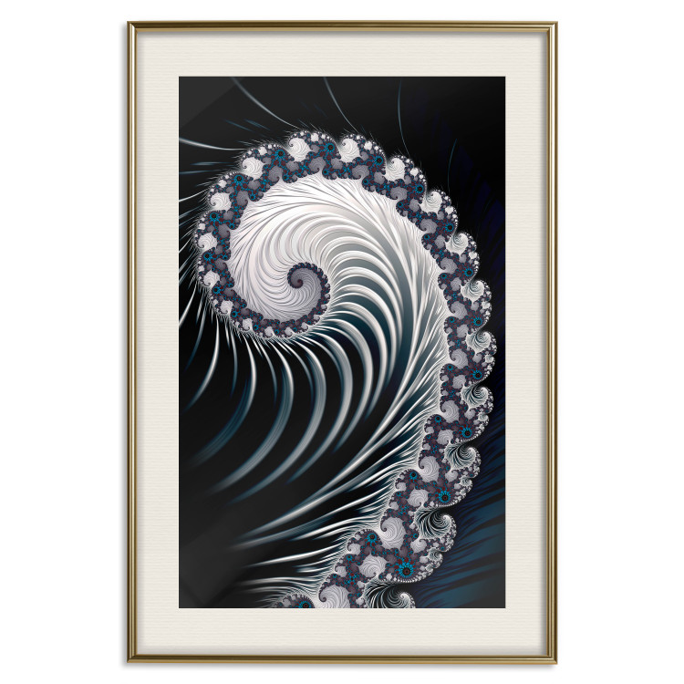 Poster Virus - abstract wave pattern with lashes creating a vortex on a black background 122748 additionalImage 19