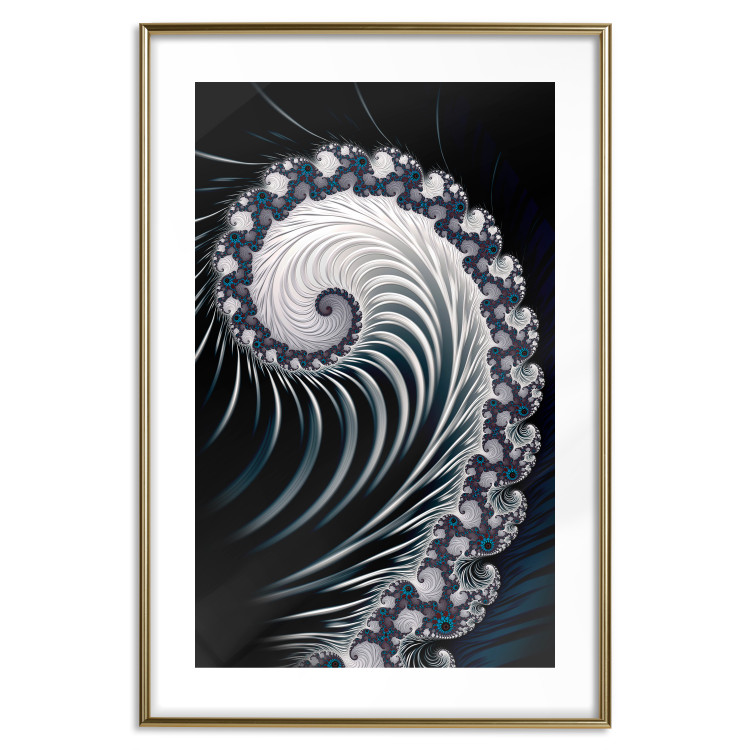 Poster Virus - abstract wave pattern with lashes creating a vortex on a black background 122748 additionalImage 14