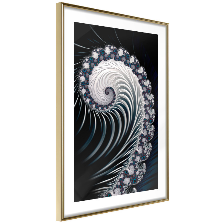 Poster Virus - abstract wave pattern with lashes creating a vortex on a black background 122748 additionalImage 8
