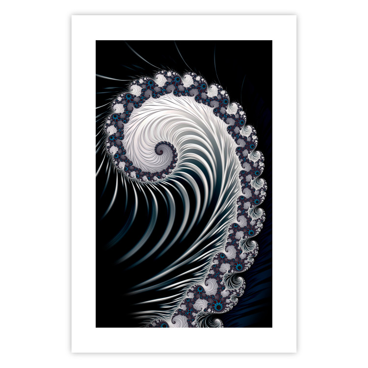 Poster Virus - abstract wave pattern with lashes creating a vortex on a black background 122748 additionalImage 25