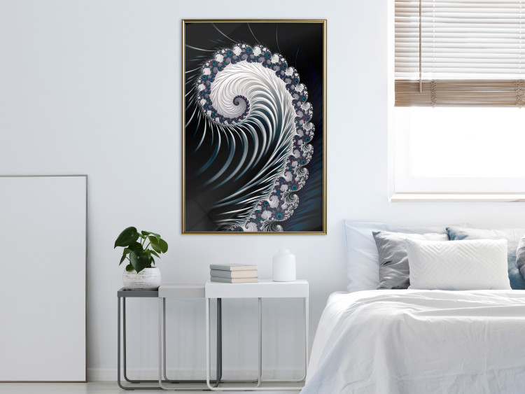 Poster Virus - abstract wave pattern with lashes creating a vortex on a black background 122748 additionalImage 5