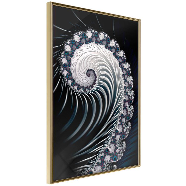 Poster Virus - abstract wave pattern with lashes creating a vortex on a black background 122748 additionalImage 12