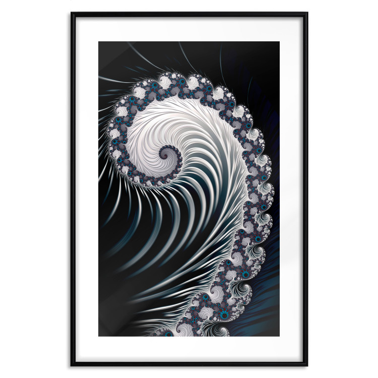 Poster Virus - abstract wave pattern with lashes creating a vortex on a black background 122748 additionalImage 15