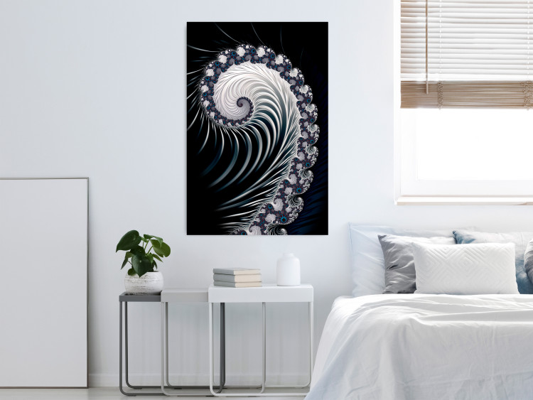Poster Virus - abstract wave pattern with lashes creating a vortex on a black background 122748 additionalImage 23