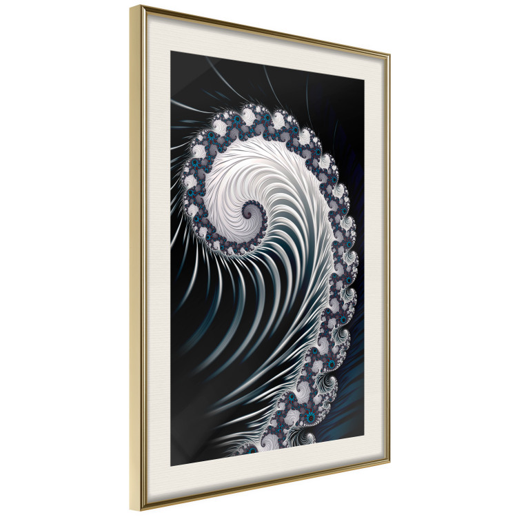 Poster Virus - abstract wave pattern with lashes creating a vortex on a black background 122748 additionalImage 2