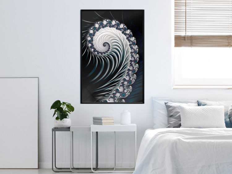 Poster Virus - abstract wave pattern with lashes creating a vortex on a black background 122748 additionalImage 5