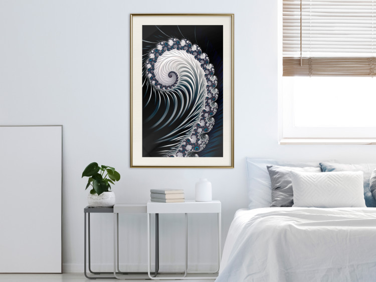 Poster Virus - abstract wave pattern with lashes creating a vortex on a black background 122748 additionalImage 21