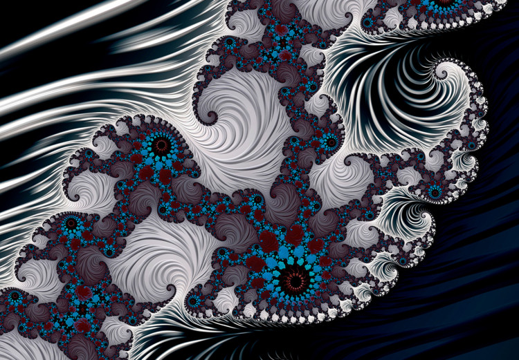 Poster Virus - abstract wave pattern with lashes creating a vortex on a black background 122748 additionalImage 9