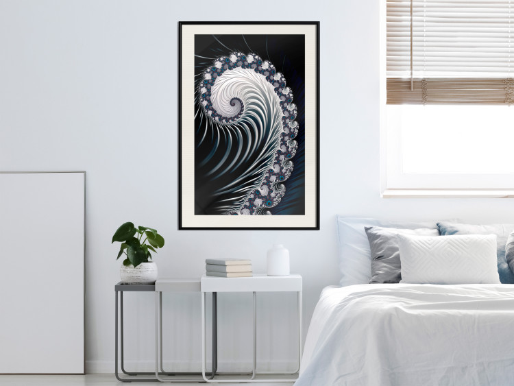 Poster Virus - abstract wave pattern with lashes creating a vortex on a black background 122748 additionalImage 22