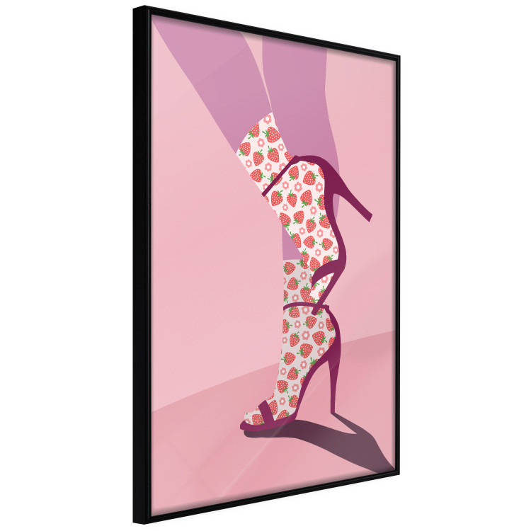 Poster Strawberry Socks - silhouette of female legs in pastel color 123348 additionalImage 11