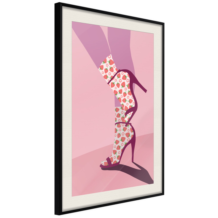 Poster Strawberry Socks - silhouette of female legs in pastel color 123348 additionalImage 3