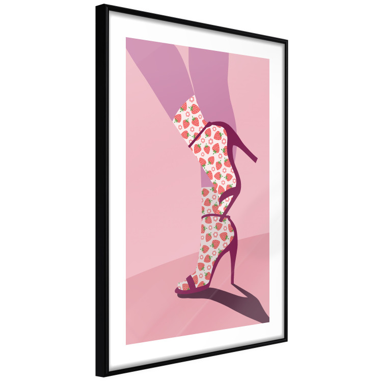 Poster Strawberry Socks - silhouette of female legs in pastel color 123348 additionalImage 10