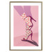 Poster Strawberry Socks - silhouette of female legs in pastel color 123348 additionalThumb 16